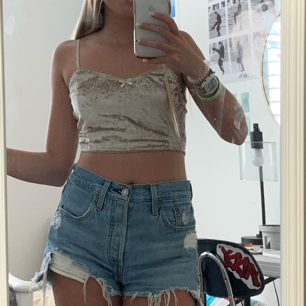 Velvet tan top